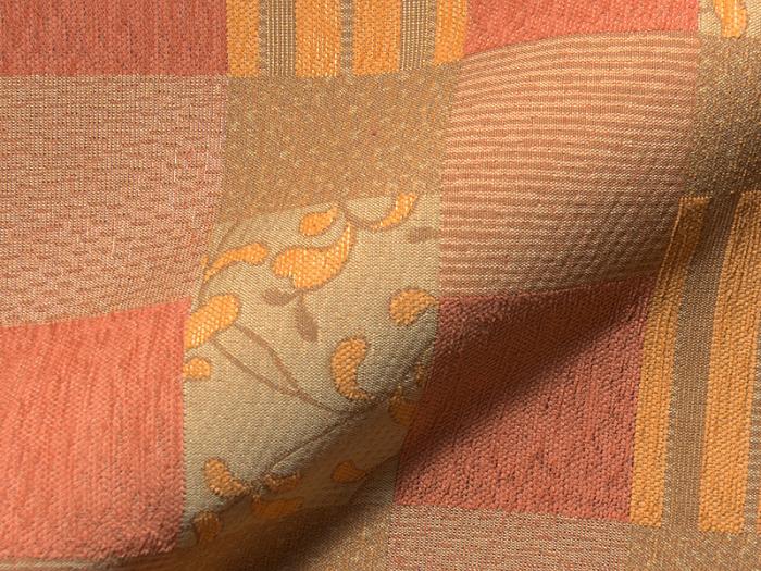 Möbelstoffparadies » Möbelstoff Montreux-942 orange Patchwork gemustert