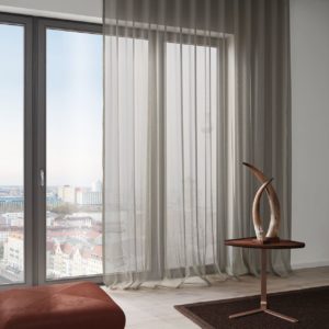 Averie Moderne Transparente Wohnzimmer Gardinen Weiss