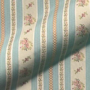 Schoenbrunn 7089 Biedermeier Moebelstoff Polsterstoff Gestreift Tuerkis Blau