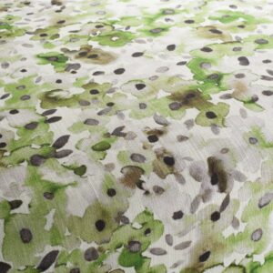 1 8945 030 Ibiza Jab Vorhangstoff Meterware Mit Blumenmuster Gruen