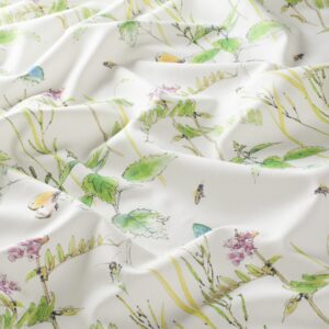 1 8951 070 Biotope Jab Vorhangstoff Meterware Mit Blumenmuster Weiss Gruen