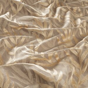 8 1870 041 Amica Jab Vorhangstoff Meterware Gemustert Braun Gold