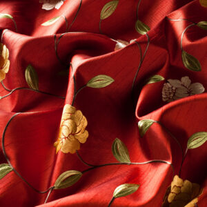 9 7109 110 Lupara Jab Vorhangstoff Meterware Mit Blumenmuster Rot
