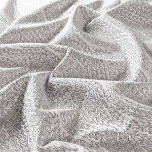 9 7852 091 Furlana Jab Vorhangstoff Meterware Gemustert Grau Weiss