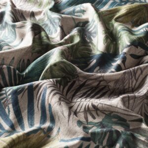 Ca1443 032 Foresta Botanica Jab Vorhangstoff Meterware Gemustert Blau Gruen