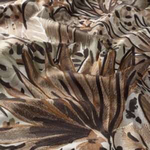 Ca1737 020 Palm Bay Jab Vorhangstoff Meterware Mit Blumenmuster Braun Beige