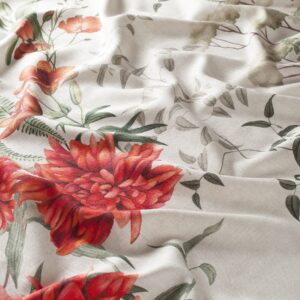 Ch3107 070 Fabulous Journey Jab Vorhangstoff Meterware Mit Blumenmuster Weiss Gruen Orange