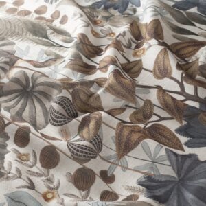 Ch3244 020 Sweet Destiny Vorhangstoff Meterware Gemustert Braun Blau