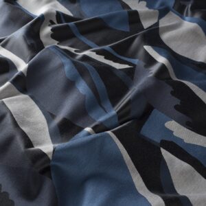 Ja7085 050 Bosco Jab Vorhangstoff Meterware Gemustert Blau