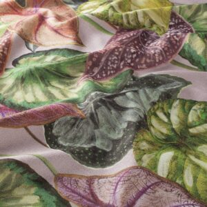 Ja8040 060 Bromelia Jab Vorhangstoff Meterware Gemustert Rosa Gruen