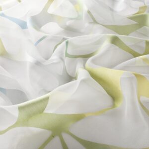 1 8780 040 Fancy Jab Vorhangstoff Meterware Gemustert Weiss Gelb Blau
