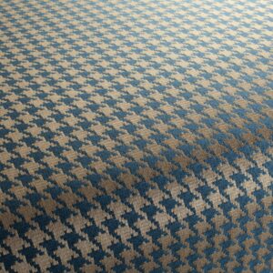 Ca1459 050 Attivo Jab Vorhangstoff Meterware Gemustert Blau Beige