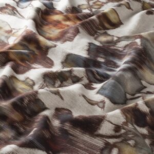 Ca1666 021 Wild River Jab Vorhangstoff Meterware Mit Blumenmuster Braun