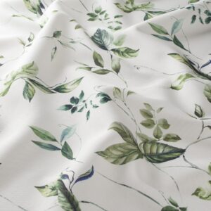 Gs1005 030 Arles Jab Vorhangstoff Meterware Gemustert Weiss Gruen