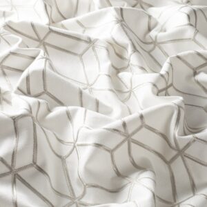 Ca1408 070 Cavillo Jab Vorhangstoff Meterware Gemustert Creme Weiss