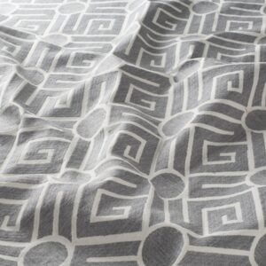 Ch3232 091 Only U Jab Vorhangstoff Meterware Gemustert Grau