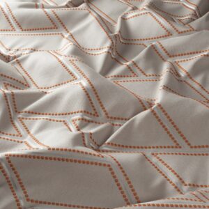 Ja7068 060 Solice Jab Vorhangstoff Meterware Gemustert Orange Beige