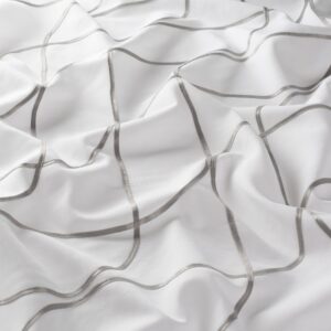 Ja7097 091 Bondy Jab Vorhangstoff Meterware Gemustert Weiss Grau