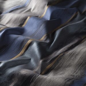 Ja7130 050 Classy Jab Vorhangstoff Meterware Gemustert Blau Grau