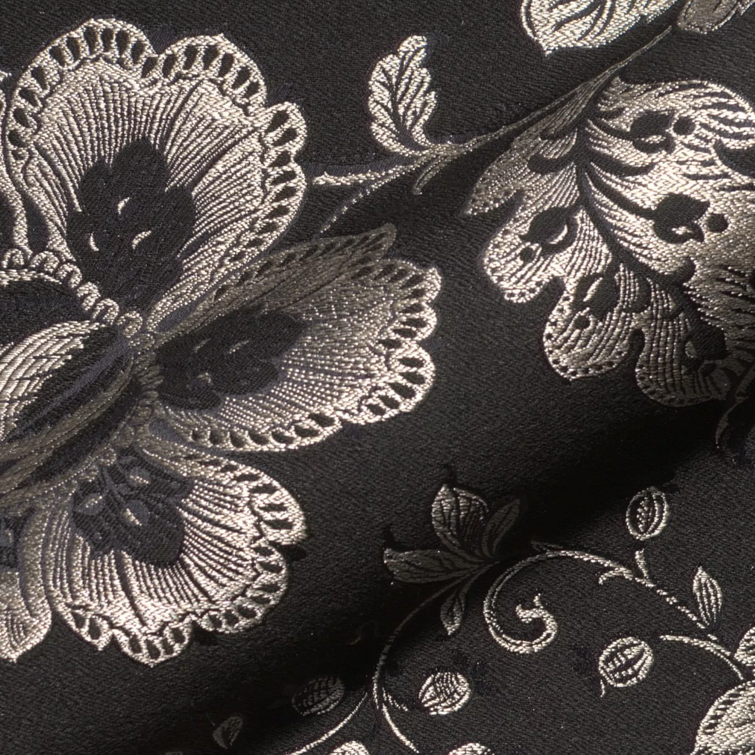 Baronesse Marcella 780 Hoepke Q2 Moebelstoff Floral Schwarz Baronesse Marcella 780 Hoepke Q2 Moebelstoff Floral Schwarz