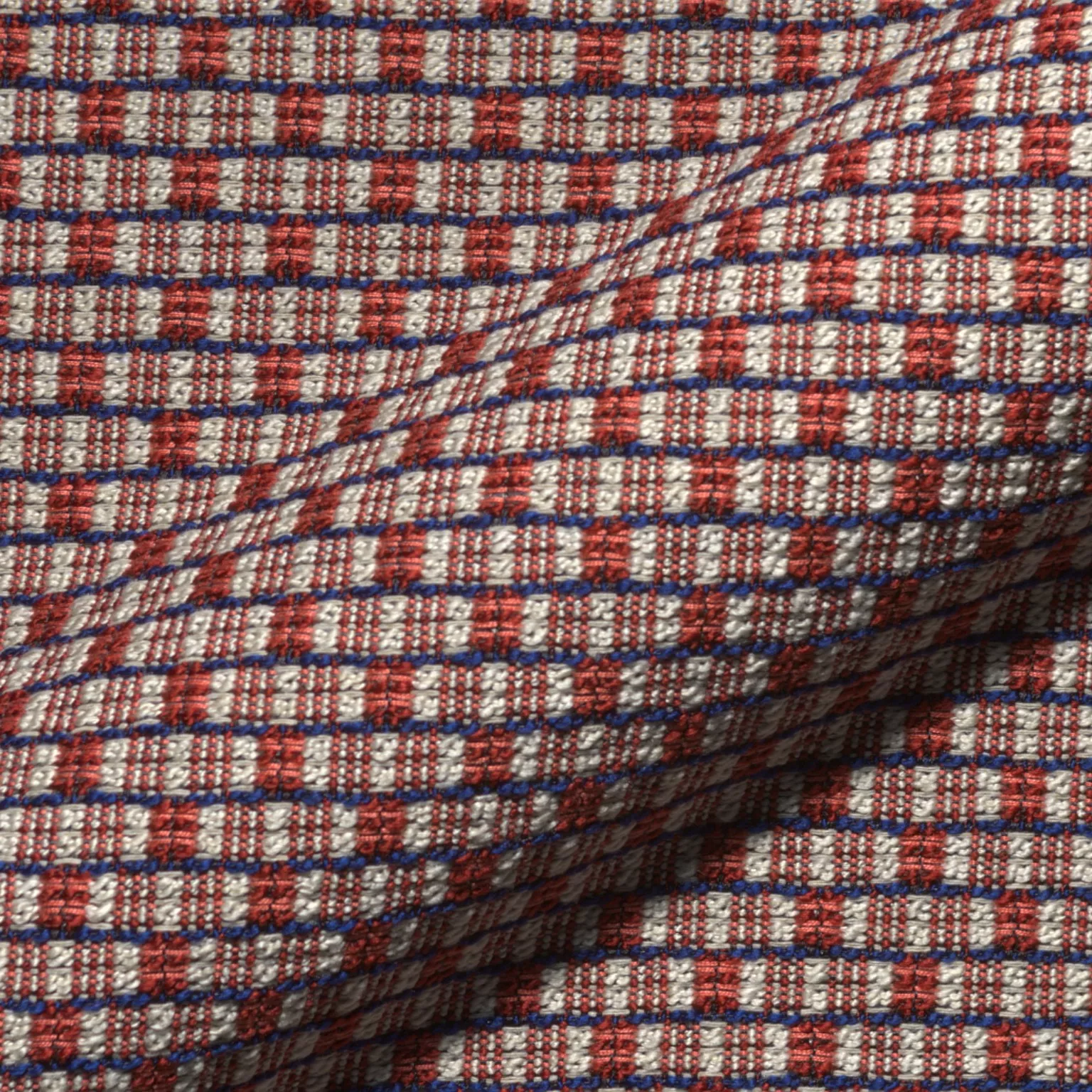 Chess 921 Hoepke Q2 Square Moebelstoff Gemustert Blau Grau Rot Chess 921 Hoepke Q2 Square Moebelstoff Gemustert Blau Grau Rot